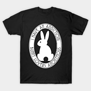 Bunny Lovers Anonymous Oval - Light On Dark T-Shirt